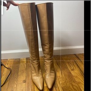 Manolo Blahnik Pascalare Tall Nude Knee High Boot